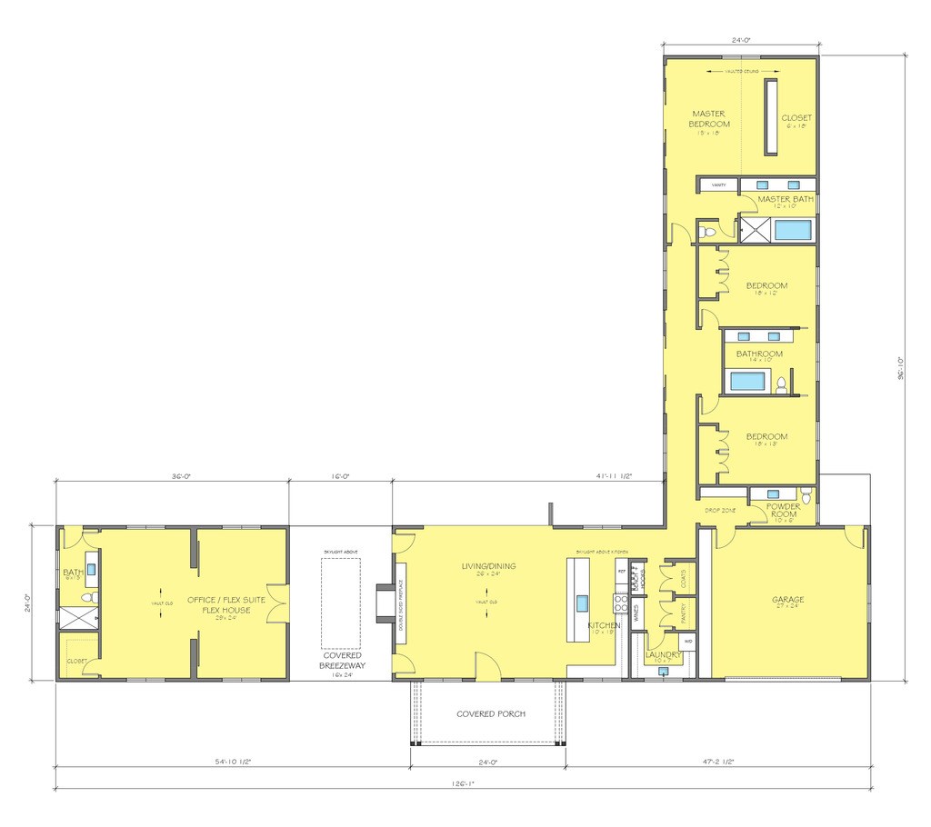 Basit bungalov tarzı bir evin planı Ücretsiz Ev Planları Yolunu