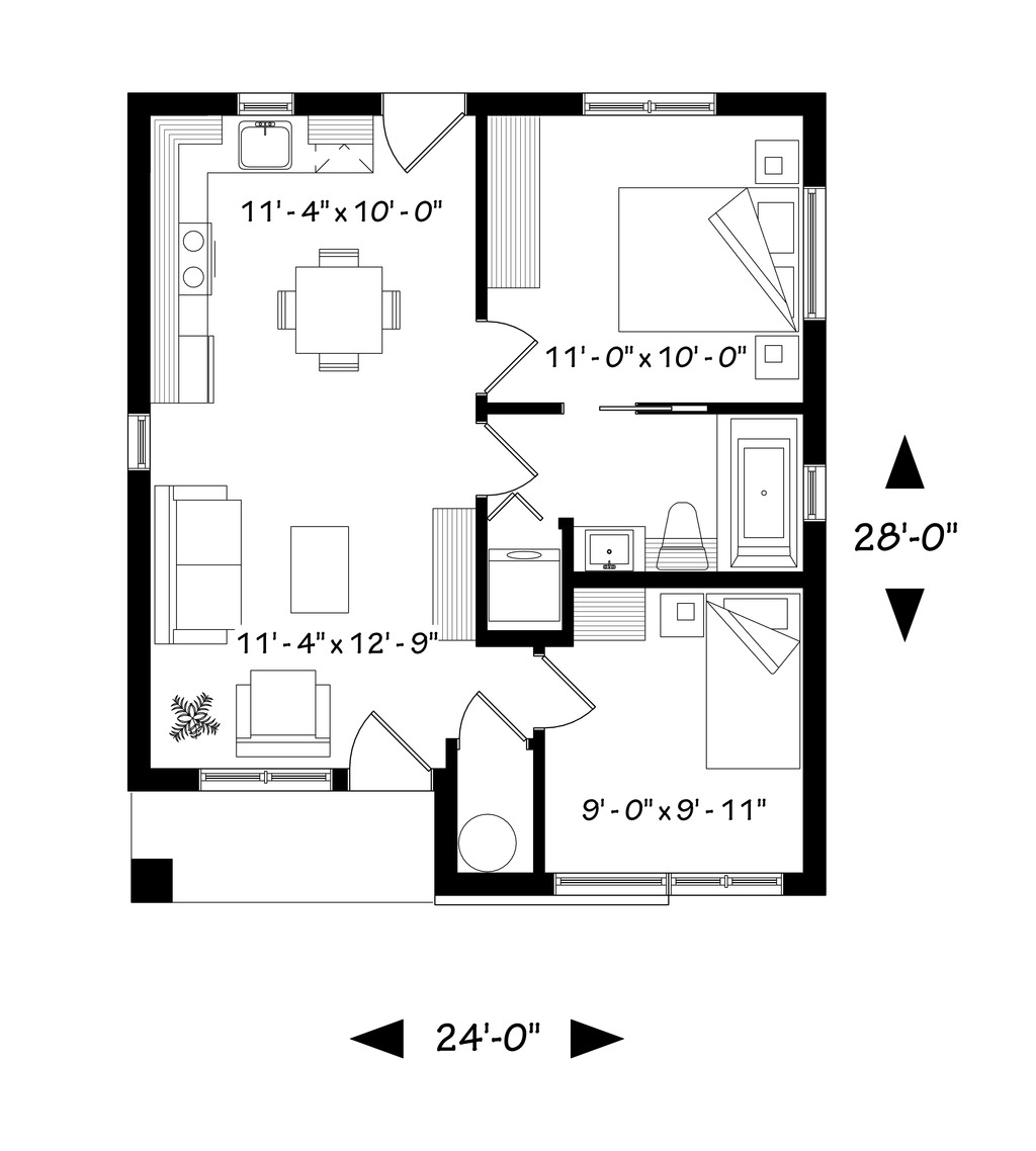 Ev planı 60 m² uzatma imkanı Ücretsiz Ev Planları Yolunu